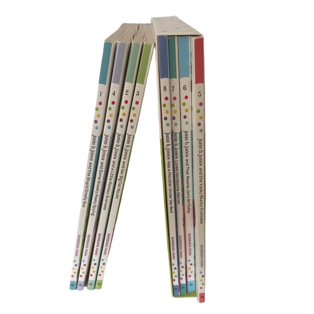 Junie B Jones 1-8 book lot softcover slip case box set Barbara Park Summer readi